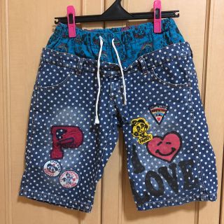 ラブレボリューション(LOVE REVOLUTION)のラブレボ ラブレボリューション ハーフパンツ 160 デニム パンダ 水玉(パンツ/スパッツ)