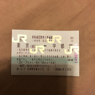 ジェイアール(JR)の新幹線 回数券 東京-宇都宮(鉄道乗車券)