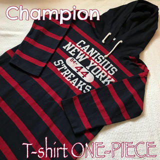 チャンピオン(Champion)のChampion Tシャツワンピース 7分袖 Lサイズ (ひざ丈ワンピース)