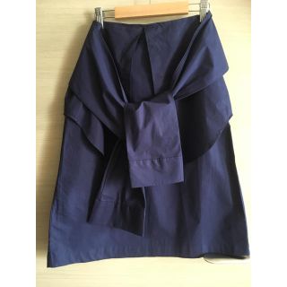 アズールバイマウジー(AZUL by moussy)の【ほぼ新品】AZUL  BY MOUZY 腰巻きリボンスカート(ひざ丈スカート)