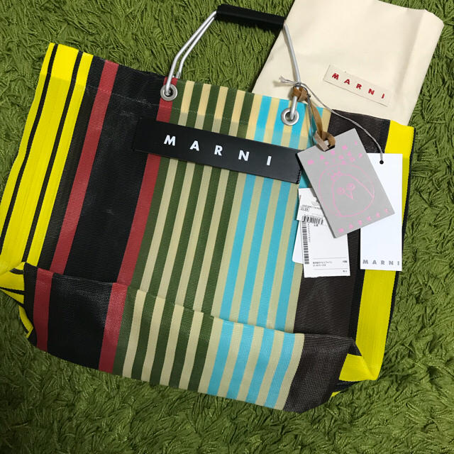 バッグmarniマルニ ★フラワーカフェ 新色ストライプバッグ