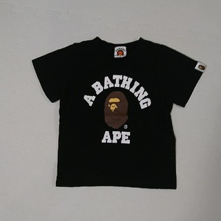 アベイシングエイプ(A BATHING APE)のBAPE KIDS 黒Tシャツ サイズ90(Tシャツ/カットソー)