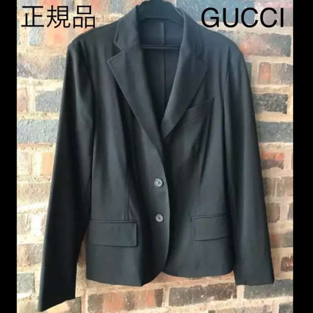 Gucci(グッチ)の美品 正規品 GUCCI グッチ 黒 ジャケット 定番  レディースのジャケット/アウター(テーラードジャケット)の商品写真