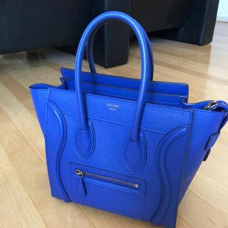 セリーヌ(celine)の(未使用) セリーヌ celine ラゲージ マイクロ ブルー(ハンドバッグ)