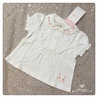 クーラクール(coeur a coeur)の【新品】クーラクール coeur a coeur ホワイト花柄 レース トップス(Ｔシャツ)