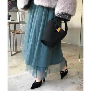 アメリヴィンテージ(Ameri VINTAGE)のAMERI💓 LOTUS PLEATS TULLE SKIRT 💓(ロングスカート)