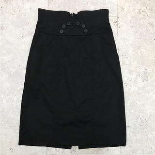 パオラフラーニ(PAOLA FRANI)のパオラフラーニ パオラ タイトスカート 黒 ブラック コットン 綿 Paola(ひざ丈スカート)