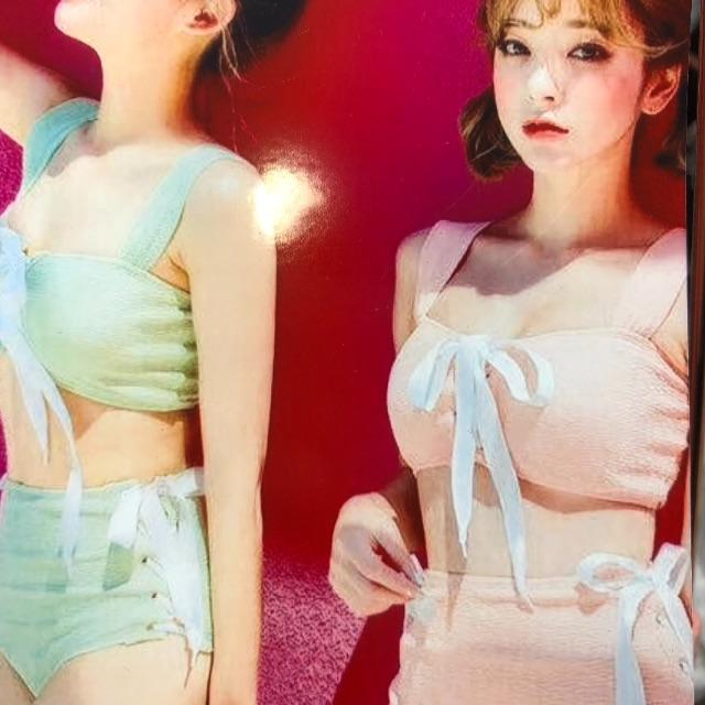韓国 水着 ピンク インスタグラマー リボン ハイウェスト レディースの水着/浴衣(水着)の商品写真