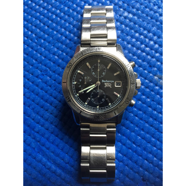 BURBERRY(バーバリー)のバーバリーメンズ腕時計ウォッチ黒銀ブラックシルバー箱取説保証書電池式アナログ メンズの時計(腕時計(アナログ))の商品写真