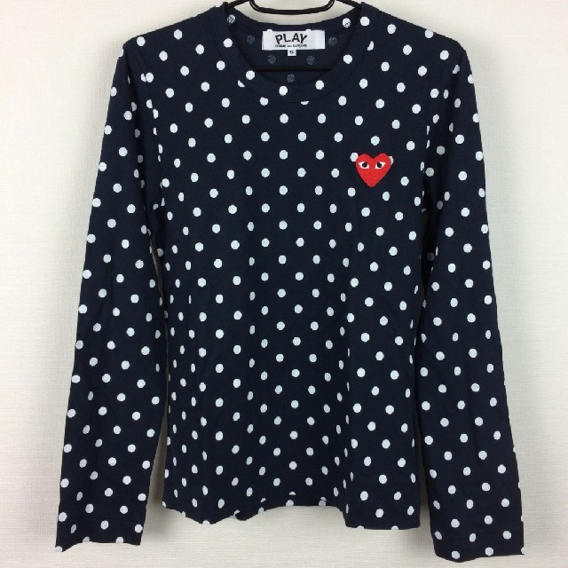 COMME des GARCONS(コムデギャルソン)の新品同様品 プレイコムデギャルソン 長袖カットソー レディース ネイビー S レディースのトップス(カットソー(長袖/七分))の商品写真