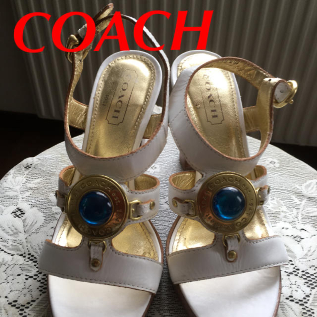 COACH サンダル シューズ ホワイト コーチ S 米購入