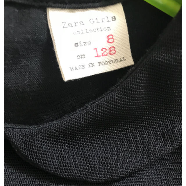 ZARA KIDS(ザラキッズ)のZARAkids 今期ドットチュール袖ワンピ 128サイズ  キッズ/ベビー/マタニティのキッズ服女の子用(90cm~)(ワンピース)の商品写真