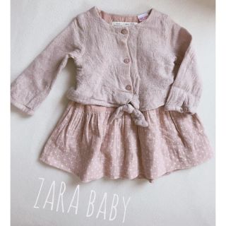 ザラキッズ(ZARA KIDS)の.｡.:*☆美品 ZARA baby girl 薄手くすみピンクワンピ (ワンピース)