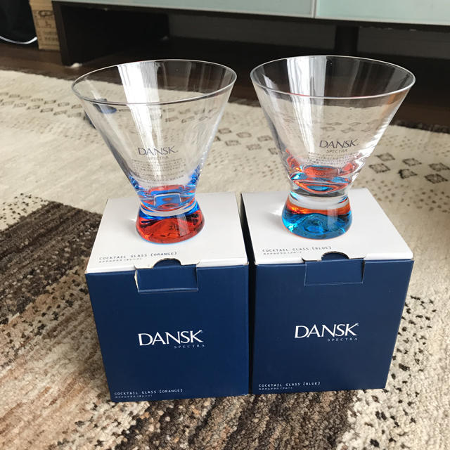 DANSK(ダンスク)のDANKS カクテルグラス オレンジ ブルー インテリア/住まい/日用品のキッチン/食器(グラス/カップ)の商品写真