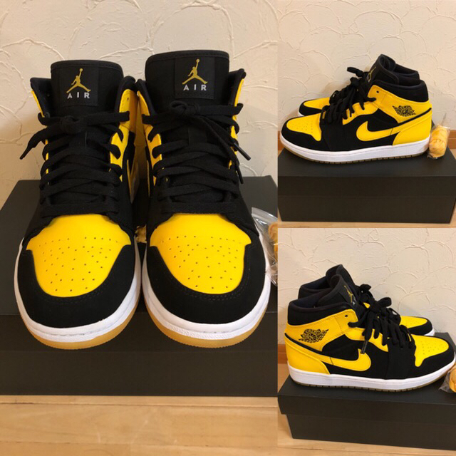 NIKE(ナイキ)のNIKE AIR JORDAN 1 MID エア ジョーダン ナイキ イエロー メンズの靴/シューズ(スニーカー)の商品写真