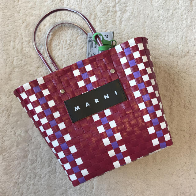 MARNI マルニ ジャージーハンドル ピクニックバッグ ミニ ボルドー