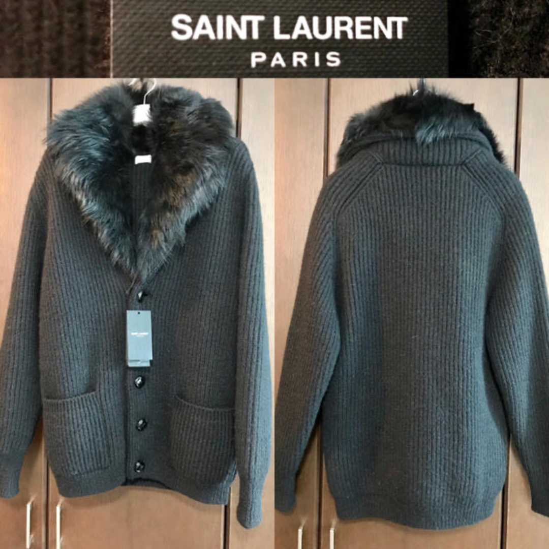 Saint Laurent(サンローラン)の【美品】16-17AW エディ期 サンローランパリ ムートンファーニットブルゾン メンズのジャケット/アウター(ブルゾン)の商品写真