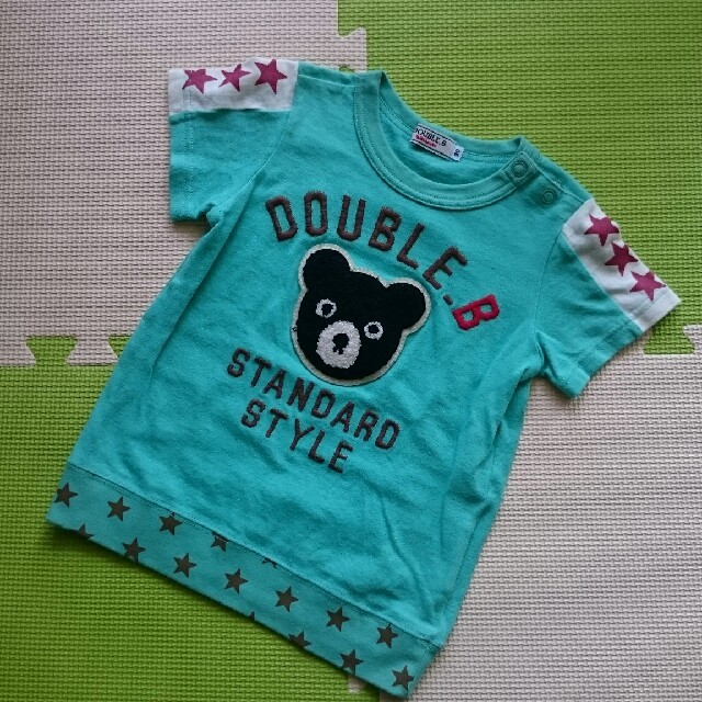 DOUBLE.B(ダブルビー)のダブルビー 90 半袖Tシャツ(キナリ、グリーン) キッズ/ベビー/マタニティのキッズ服男の子用(90cm~)(Tシャツ/カットソー)の商品写真