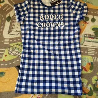 ロデオクラウンズ(RODEO CROWNS)のRODEOCROWNS チェックTシャツワンピ(M)新品タグ付き(ミニワンピース)