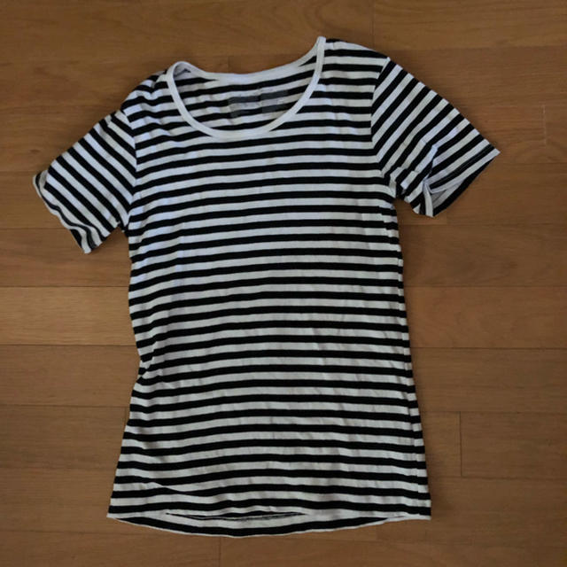 MUJI (無印良品)(ムジルシリョウヒン)の無印 白×黒ボーダーTシャツ レディースのトップス(Tシャツ(半袖/袖なし))の商品写真