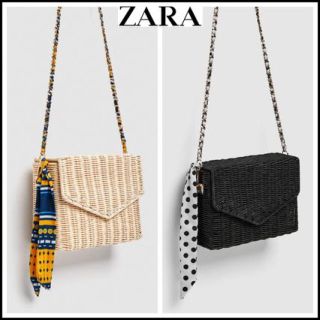 ザラ(ZARA)のZARA ラフィアショルダーバッグ(かごバッグ/ストローバッグ)