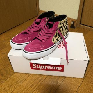 シュプリーム(Supreme)のsupreme VANS sk8MID PRO ヒョウ柄 pink ピンク(スニーカー)