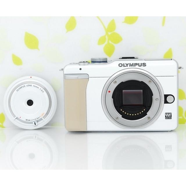 OLYMPUS(オリンパス)の★スマホ転送できる超軽量コンパクトカメラ☆オリンパス E-PL1 ホワイト★ スマホ/家電/カメラのカメラ(ミラーレス一眼)の商品写真