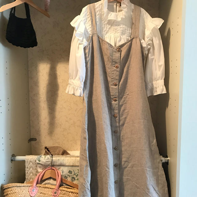 レディース最終お値下げ ????france vintage linen onepiece.