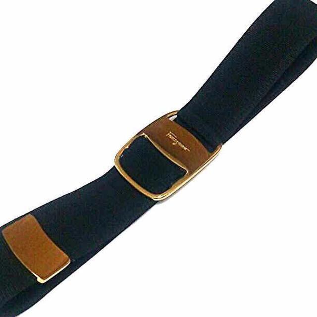 Salvatore Ferragamo - 良品 フェラガモ ベルト ヴァラ 金具 ブラック
