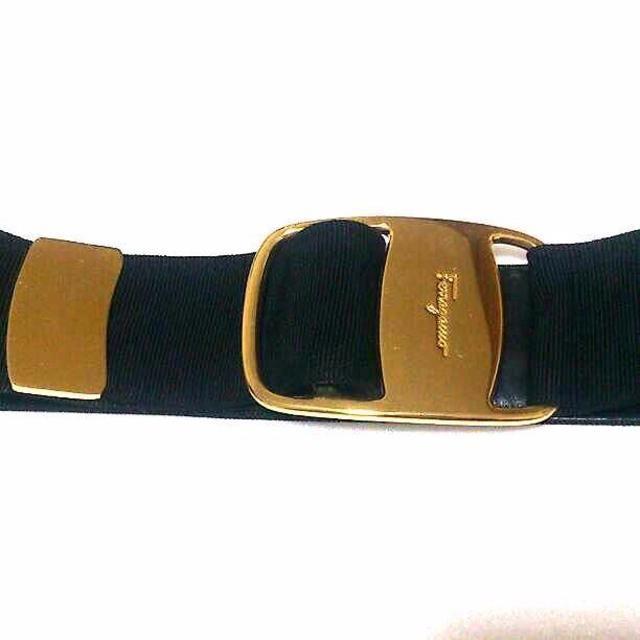Salvatore Ferragamo - 良品 フェラガモ ベルト ヴァラ 金具 ブラック