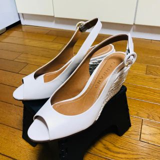 ダイアナ(DIANA)のカラーノ  本革レザーサンダル 美品 ストラップウェッジ(サンダル)