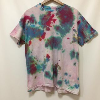 ヘインズ(Hanes)の夏の大定番 タイダイTシャツ ヘインズ ムラサキ系 L アメカジ フェスUS古着(Tシャツ/カットソー(半袖/袖なし))