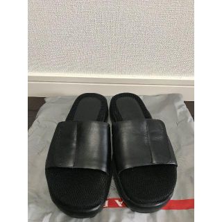 プラダ(PRADA)の●送料込●3.5万プラダスポーツ黒レザー革メッシュサンダル人気ヴィブラムソール美(サンダル)