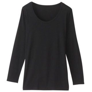 ムジルシリョウヒン(MUJI (無印良品))の無印コットンウールあったかインナー黒L(Tシャツ(長袖/七分))