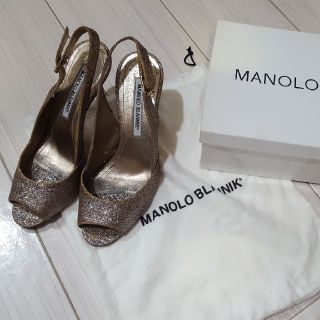 マノロブラニク(MANOLO BLAHNIK)の値下げ👠MANOLOBLAHNIK👠グリッターサンダル👡(サンダル)