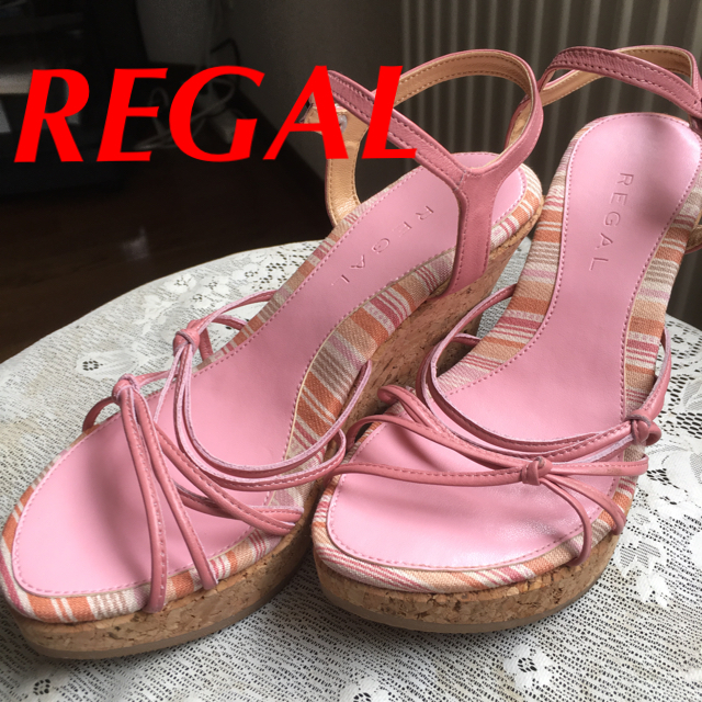 REGAL(リーガル)のリーガル サンダル シューズ ピンク ウエッジソール S 美品 レディースの靴/シューズ(サンダル)の商品写真