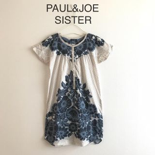 ポール&ジョーシスター(PAUL & JOE SISTER)のお値下げ◇美品ポール&ジョーシスター◇半袖フラワー×水玉ワンピースチュニック S(ミニワンピース)