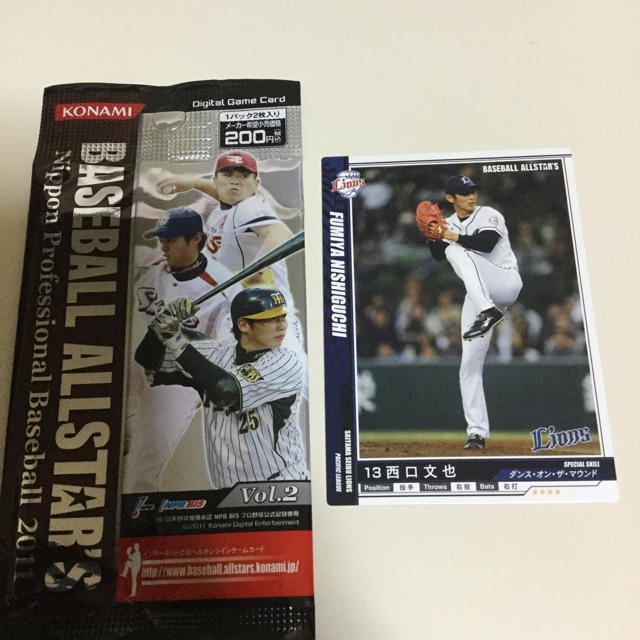 KONAMI(コナミ)の日本 プロ野球 2011 西口文也 エンタメ/ホビーのタレントグッズ(スポーツ選手)の商品写真