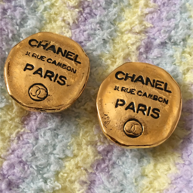 CHANEL シャネル ヴィンテージ イヤリング カンボン プレート