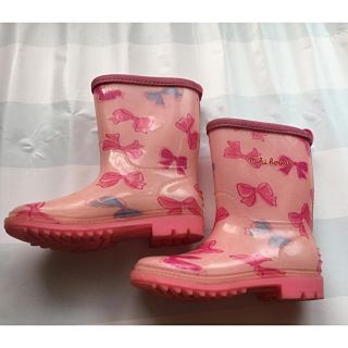 ミキハウス(mikihouse)の🎀ミキハウス レインブーツ👢16センチ  リボン🎀中古品です(長靴/レインシューズ)