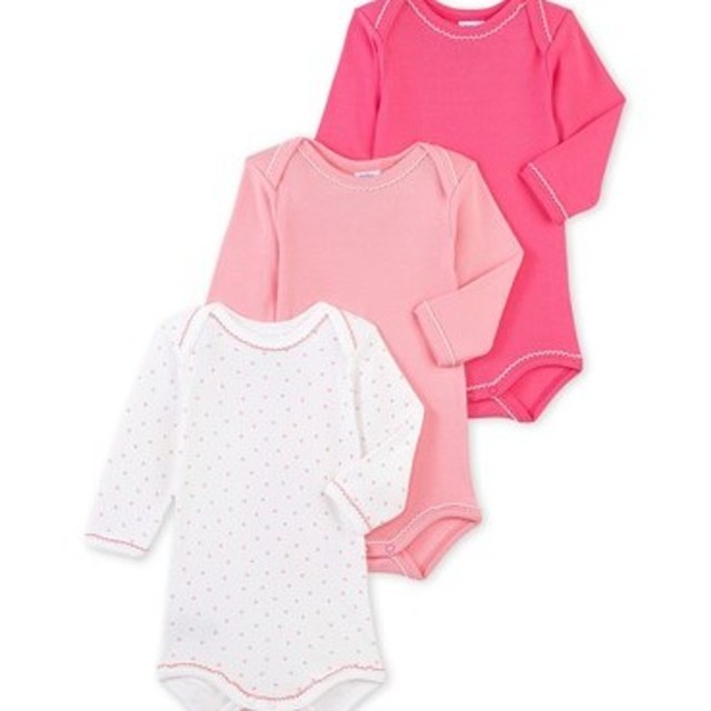 PETIT BATEAU(プチバトー)のプチバトーロンパース新品三枚セット キッズ/ベビー/マタニティのベビー服(~85cm)(ロンパース)の商品写真