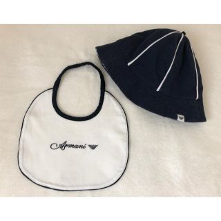 アルマーニ ジュニア(ARMANI JUNIOR)のアルマーニベビー★スタイ&リバーシブル帽子セット(ベビースタイ/よだれかけ)