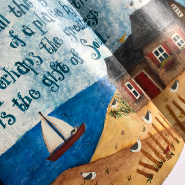 トールペイント  ハンドメイド作品「海の見える丘」 ハンドメイドのインテリア/家具(インテリア雑貨)の商品写真