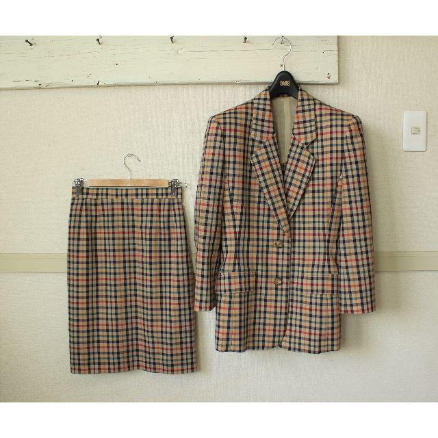 DAKS(ダックス)のS474★ダックス スカートスーツ大きいサイズ13号 麻リネン春夏 レディースのフォーマル/ドレス(スーツ)の商品写真