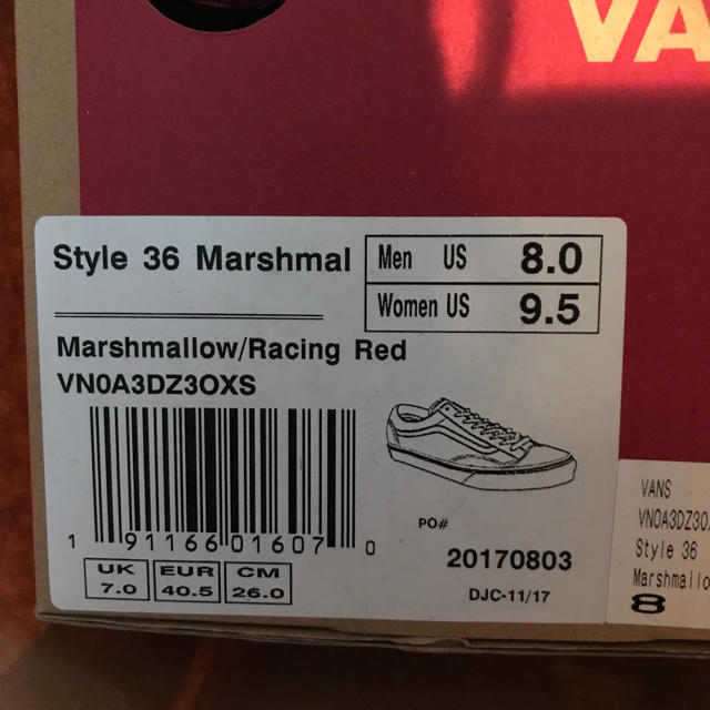 VANS(ヴァンズ)の新品 vans style36 RED 26cm メンズの靴/シューズ(スニーカー)の商品写真