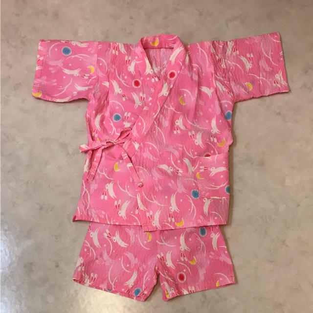 専用 女の子 甚平  120cm うさぎ ハンドメイド キッズ/ベビー/マタニティのキッズ服女の子用(90cm~)(甚平/浴衣)の商品写真