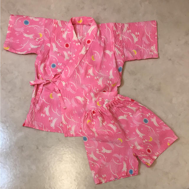 専用 女の子 甚平  120cm うさぎ ハンドメイド キッズ/ベビー/マタニティのキッズ服女の子用(90cm~)(甚平/浴衣)の商品写真