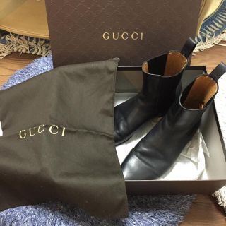 グッチ(Gucci)のGUCCI グッチ レザーブーツ 黒(ブーツ)