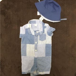 ベビーギャップ(babyGAP)の新品タグ付き baby gap  ロンパース 帽子セット(ロンパース)