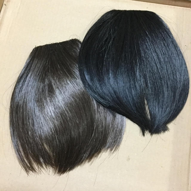 前髪ウィッグ 美品 ブラック ブラウン レディースのウィッグ/エクステ(前髪ウィッグ)の商品写真